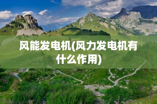 风能发电机(风力发电机有什么作用)