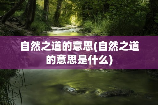 自然之道的意思(自然之道的意思是什么)