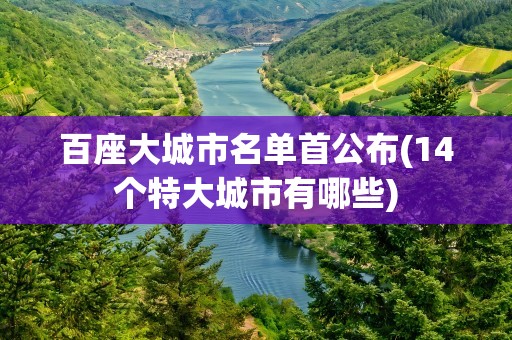 百座大城市名单首公布(14个特大城市有哪些)