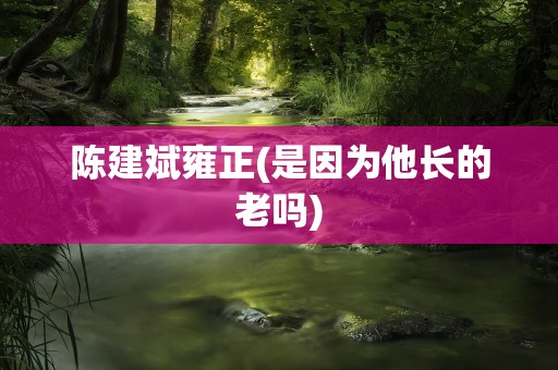 陈建斌雍正(是因为他长的老吗)