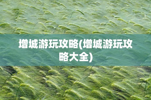 增城游玩攻略(增城游玩攻略大全)