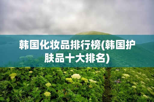韩国化妆品排行榜(韩国护肤品十大排名)