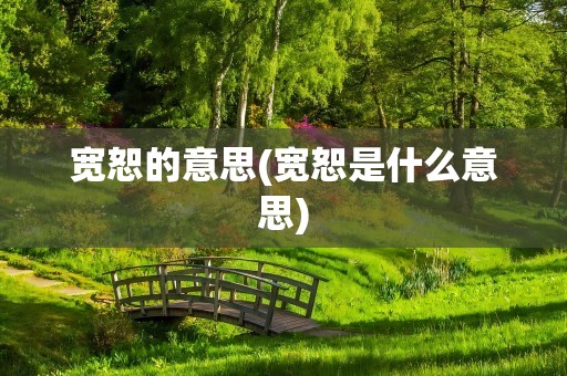 宽恕的意思(宽恕是什么意思)