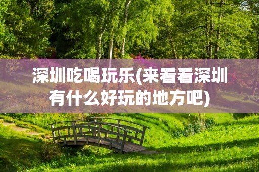 深圳吃喝玩乐(来看看深圳有什么好玩的地方吧)