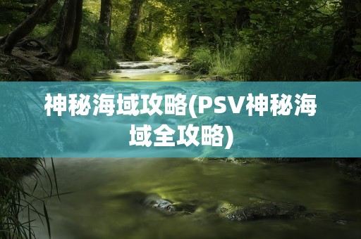 神秘海域攻略(PSV神秘海域全攻略)