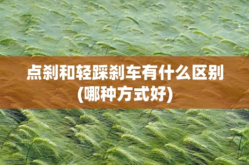点刹和轻踩刹车有什么区别(哪种方式好)
