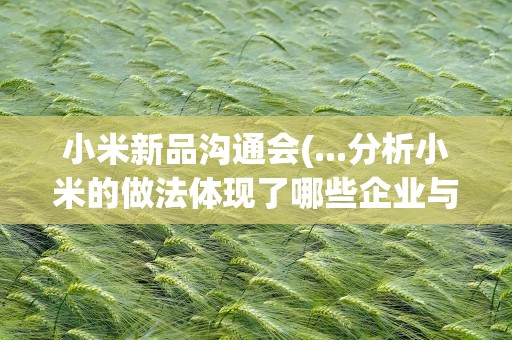 小米新品沟通会(...分析小米的做法体现了哪些企业与客户之间双向沟通的途径。)