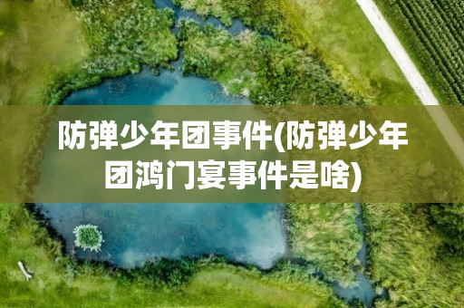 防弹少年团事件(防弹少年团鸿门宴事件是啥)