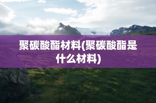 聚碳酸酯材料(聚碳酸酯是什么材料)