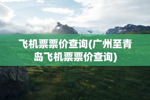 飞机票票价查询(广州至青岛飞机票票价查询)