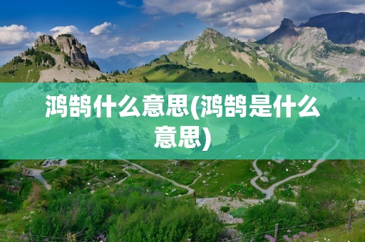 鸿鹄什么意思(鸿鹄是什么意思)