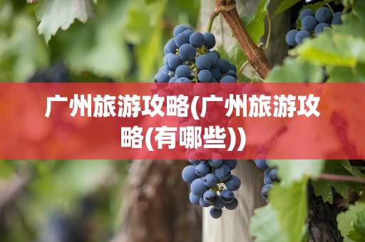 广州旅游攻略(广州旅游攻略(有哪些))