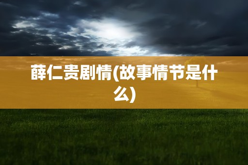 薛仁贵剧情(故事情节是什么)