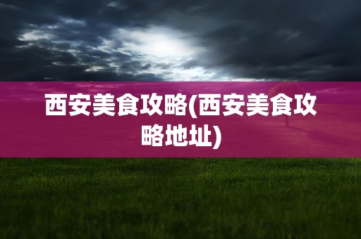 西安美食攻略(西安美食攻略地址)