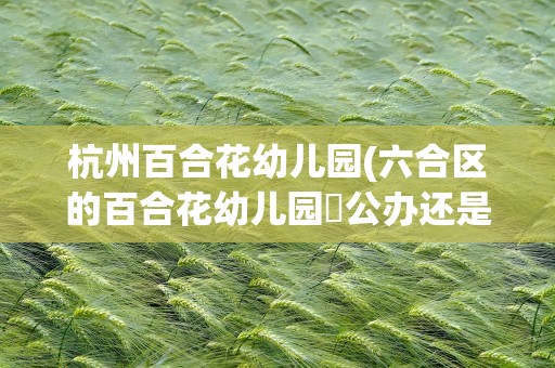 杭州百合花幼儿园(六合区的百合花幼儿园昰公办还是民办)