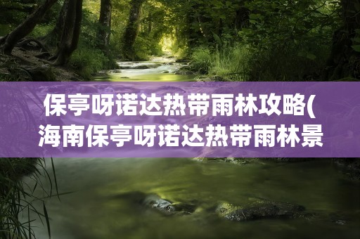 保亭呀诺达热带雨林攻略(海南保亭呀诺达热带雨林景区)