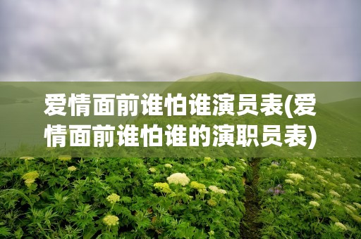 爱情面前谁怕谁演员表(爱情面前谁怕谁的演职员表)