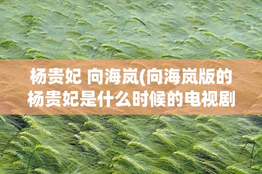 杨贵妃 向海岚(向海岚版的杨贵妃是什么时候的电视剧啊)