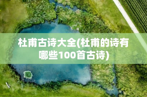 杜甫古诗大全(杜甫的诗有哪些100首古诗)