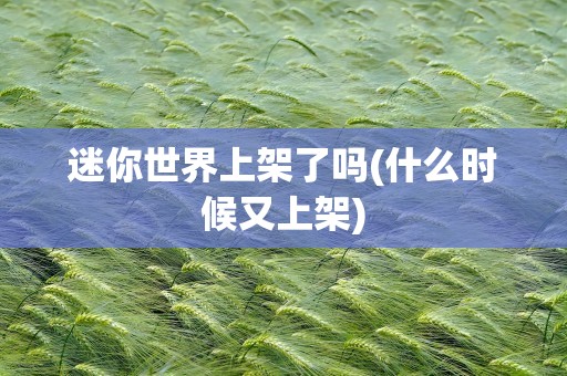 迷你世界上架了吗(什么时候又上架)