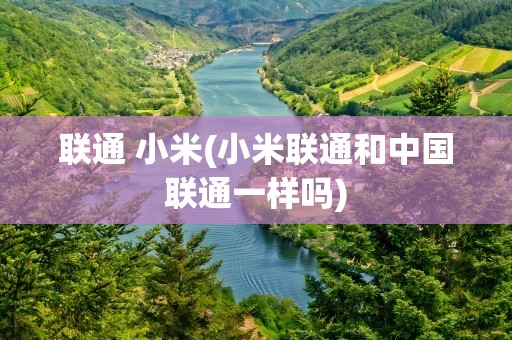 联通 小米(小米联通和中国联通一样吗)