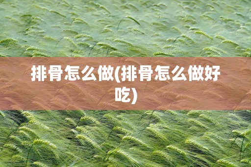 排骨怎么做(排骨怎么做好吃)