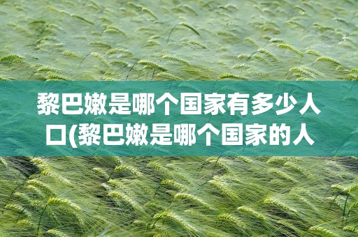 黎巴嫩是哪个国家有多少人口(黎巴嫩是哪个国家的人)
