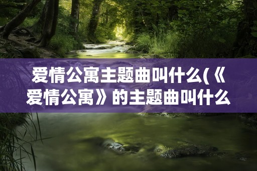 爱情公寓主题曲叫什么(《爱情公寓》的主题曲叫什么)