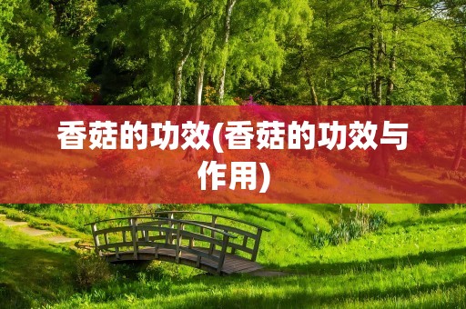 香菇的功效(香菇的功效与作用)