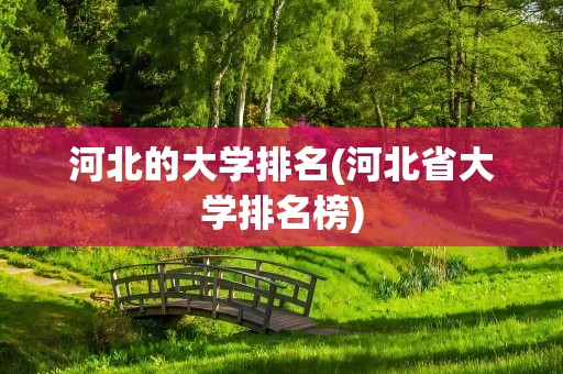 河北的大学排名(河北省大学排名榜)