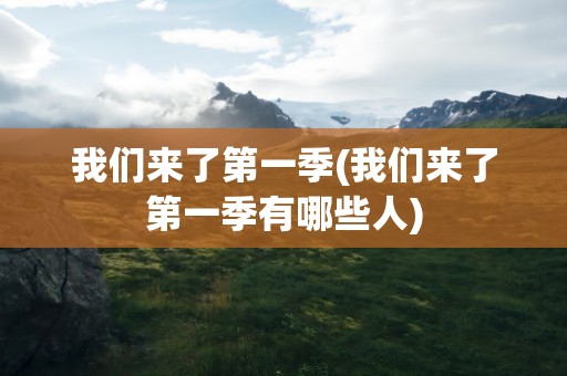 我们来了第一季(我们来了第一季有哪些人)