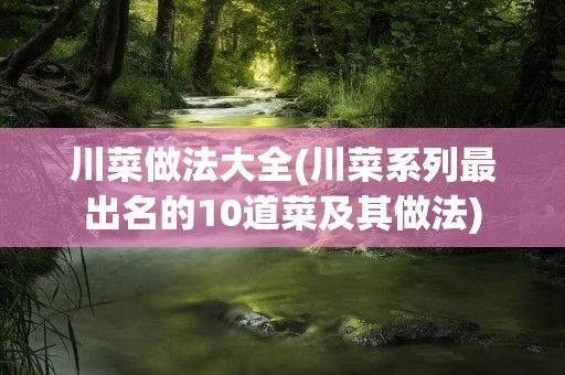 川菜做法大全(川菜系列最出名的10道菜及其做法)