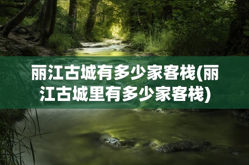 丽江古城有多少家客栈(丽江古城里有多少家客栈)