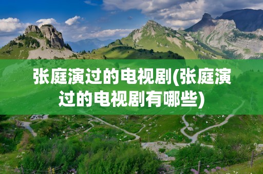 张庭演过的电视剧(张庭演过的电视剧有哪些)