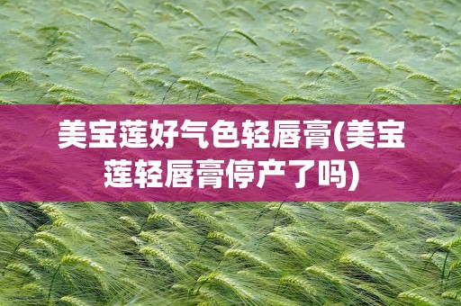 美宝莲好气色轻唇膏(美宝莲轻唇膏停产了吗)