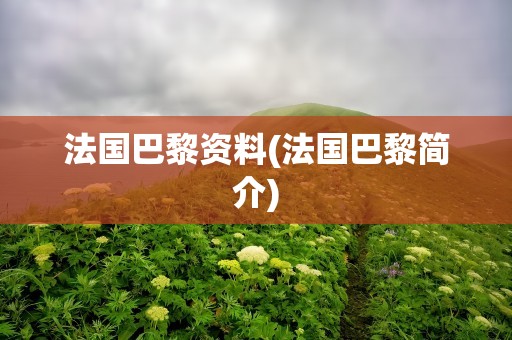 法国巴黎资料(法国巴黎简介)