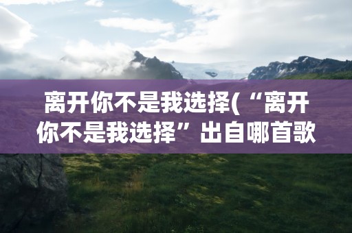 离开你不是我选择(“离开你不是我选择”出自哪首歌)