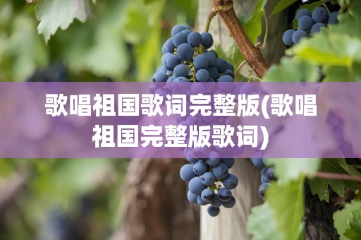 歌唱祖国歌词完整版(歌唱祖国完整版歌词)