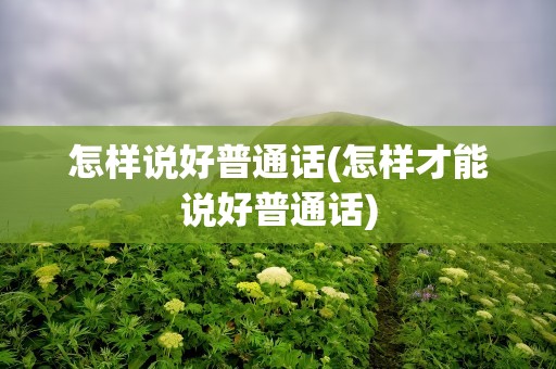 怎样说好普通话(怎样才能说好普通话)