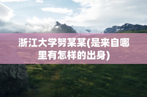 浙江大学努某某(是来自哪里有怎样的出身)