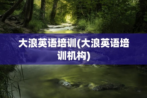 大浪英语培训(大浪英语培训机构)