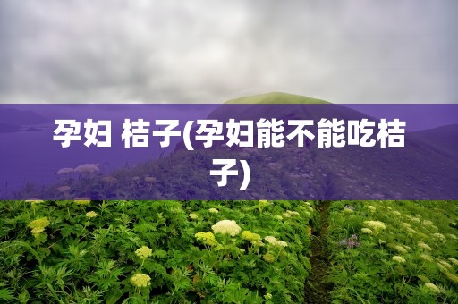 孕妇 桔子(孕妇能不能吃桔子)