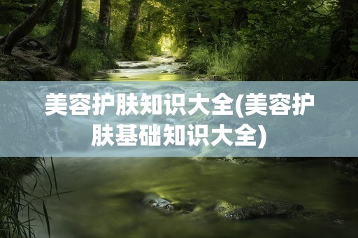 美容护肤知识大全(美容护肤基础知识大全)