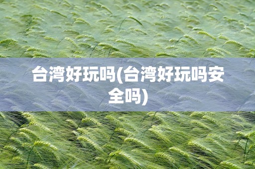 台湾好玩吗(台湾好玩吗安全吗)