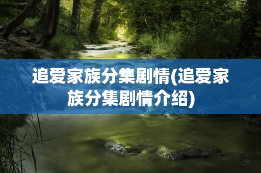 追爱家族分集剧情(追爱家族分集剧情介绍)