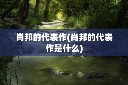 肖邦的代表作(肖邦的代表作是什么)