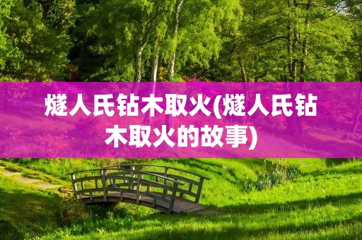 燧人氏钻木取火(燧人氏钻木取火的故事)