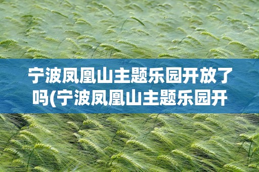 宁波凤凰山主题乐园开放了吗(宁波凤凰山主题乐园开门了吗)