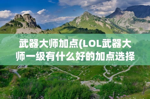 武器大师加点(LOL武器大师一级有什么好的加点选择)