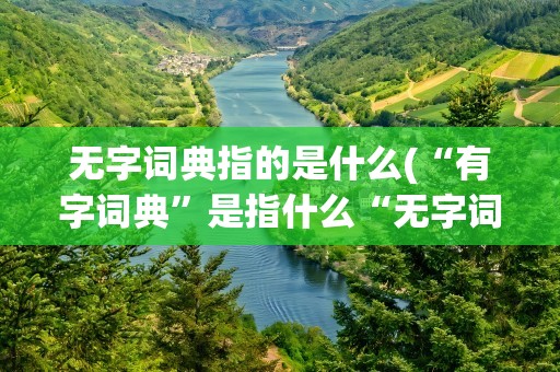 无字词典指的是什么(“有字词典”是指什么“无字词典”是指什么)